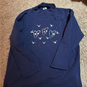 Navy Blue grandma core crew with Heart Design